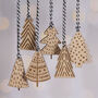 Mini Wooden Christmas Tree Decorations, thumbnail 2 of 3