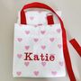 Personalised Pink Red Love Hearts Premium Cotton Apron, thumbnail 9 of 9
