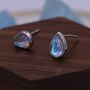 Simple Sterling Silver Droplet Moonstone Stud Earrings, thumbnail 4 of 12
