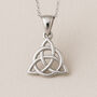 Mens Personalised Sterling Silver Celtic Triquetra Necklace, thumbnail 1 of 10