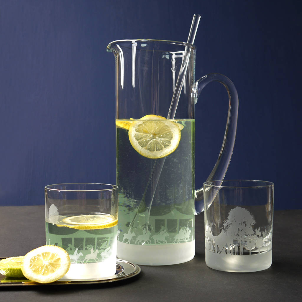Polo Scene Glass Cocktail Jug By Inkerman London