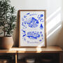 Scenes Of Madeira, Portugal Blue Tile Inspired Travel Print, thumbnail 6 of 12