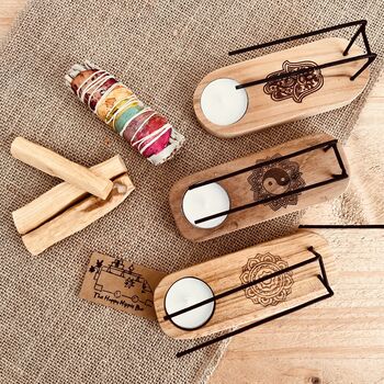 Teak Wood Palo Santo And Smudge Stick Heater, 3 of 10