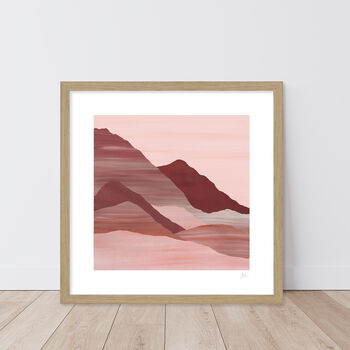 Pink Desert Mountain Landscape Print, 4 of 7
