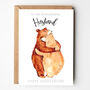 'Bear Hug Anniversary' Card For Your Wonderful Husband, thumbnail 2 of 3