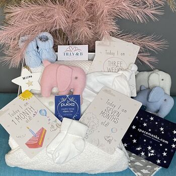 White Newborn Gift Set Bundle Perfect Baby Shower Gift, 2 of 2