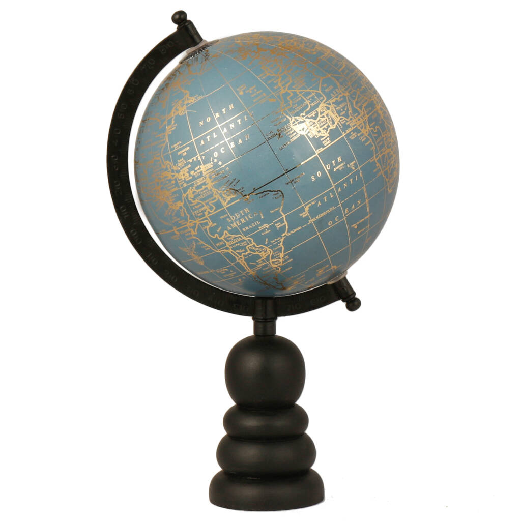 Contemporary Blue Tabletop Desk Globe By Dibor