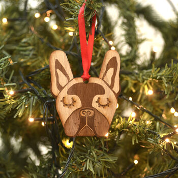 French Bulldog Dog Wooden Christmas Decoration, 3 of 7