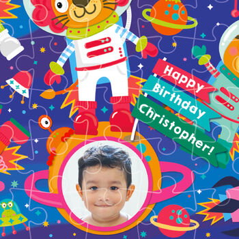 Personalised Space Friends Birthday Jigsaw Puzzle, 3 of 9