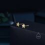 Tiny Star Stud Earrings In Sterling Silver, thumbnail 4 of 12