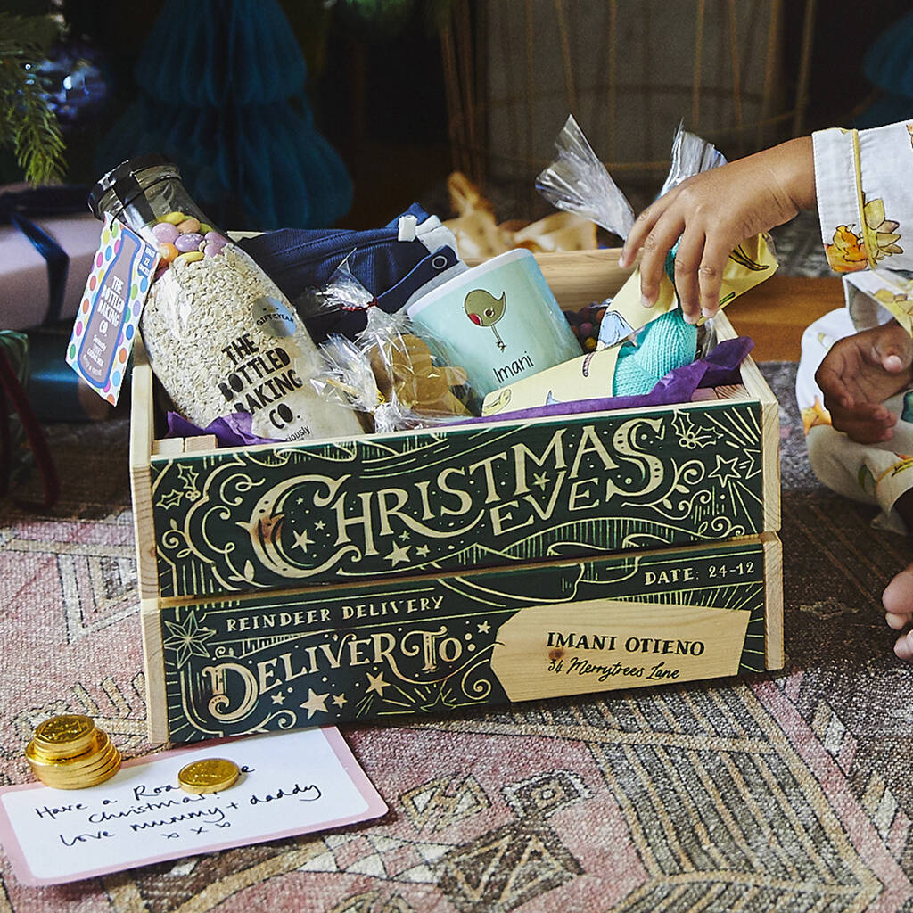 Vintage Stamp Christmas Eve Crate, 1 of 5
