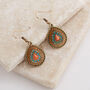 Green And Orange Teardrop Antique Earring, thumbnail 3 of 3