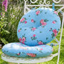 Set Of Two Blue Floral Round Seat Pads, thumbnail 1 of 6