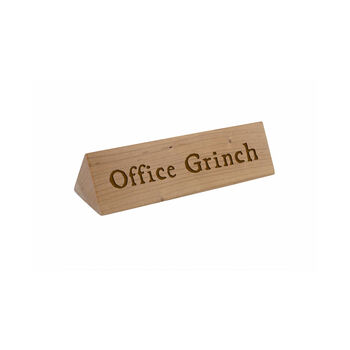 Wooden Desk Sign 'Office Grinch' | Gift For Her | Gift For Him | Office Sign | Engraved Gift, 2 of 2