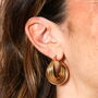 Stainless Steel Twisted Hoop Earrings In Gold, thumbnail 1 of 3