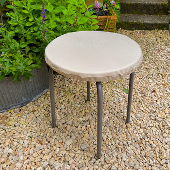 Circular Round Garden Outdoor Seat Pad Plain Beige 38cm, 3 of 3