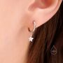 Sterling Silver Moon And Star Dangle Hoop Earrings, thumbnail 9 of 12