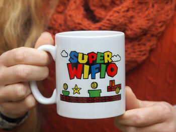 'Super Hubbio' Or 'Super Wifio' Mug, 2 of 2