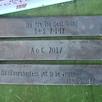 Personalised Raw Steel Scroll Bookmark 11th Anniversary, 2 of 7