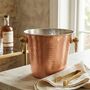 Hammered Matte Copper And Brass Ice Bucket, thumbnail 1 of 4