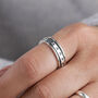 Personalised Black Star Spinner Ring In Sterling Silver, thumbnail 5 of 12