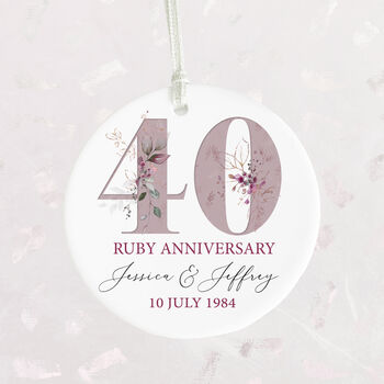 Ruby 40th Anniversary Celebration Bauble, 6 of 6