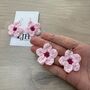 Handmade Crochet Cherry Blossom Earrings, thumbnail 1 of 8