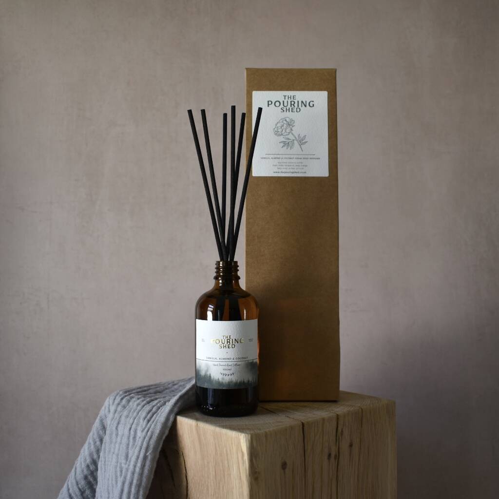 Vanilla, Almond And Coconut 100ml Reed Diffuser By The Pouring Shed
