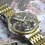 Personalised Men's Wrist Watch Brown Black Dial, thumbnail 2 of 5