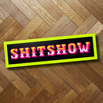 'Shitshow' Circus Style Rude Funny Framed Print, 6 of 8