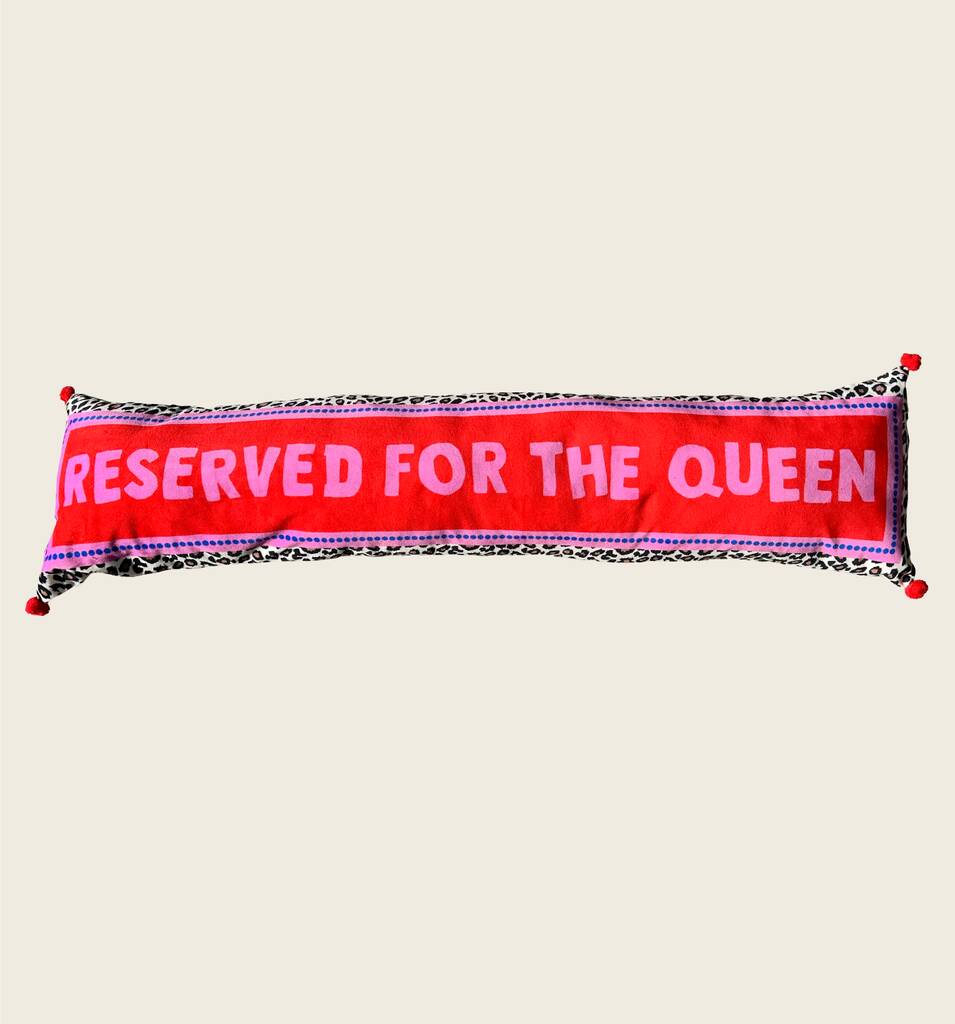 'Reserved For The Queen' Super Soft Bolster Pillow, 1 of 5