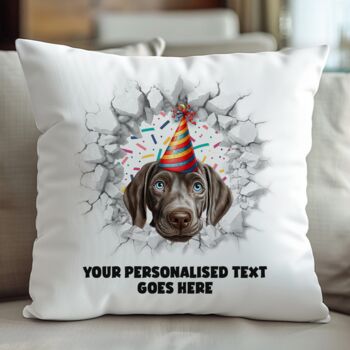 Personalised Weimaraner Birthday Break Through, 5 of 8