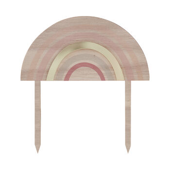 Happy Everything Wooden Pastel Rainbow Cake Topper, 2 of 3