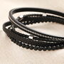 Men's Personalised Black Leather Stainless Steel Agate Bracelet, thumbnail 5 of 7