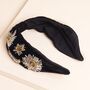 Velvet Floral Embroidered Headband, thumbnail 3 of 4