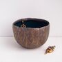 Handmade Teal And Gold Pottery Ring Bowl, thumbnail 1 of 5