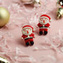 Christmas Santa Quote Card Stud Earrings, thumbnail 1 of 4