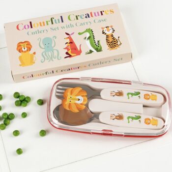Personalised Childs Safari Cutlery Travel Set, 3 of 3