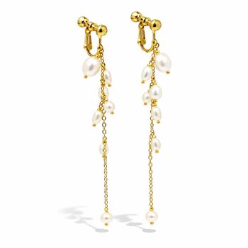 Black Or White Pearl Waterfall Drop Earrings, 7 of 12