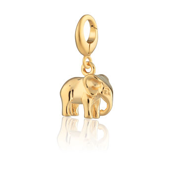 Sterling Silver Elephant Charm Necklace, Sterling Silver Or Gold Plated, 5 of 10