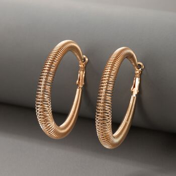 Gold Plated Tapered Spring Hoop Earrings, 4 of 8