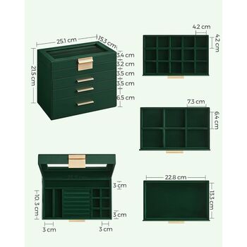 Four Tier Jewellery Organiser Jewellery Box Storage, 10 of 10