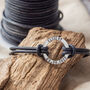 Father's Day Personalised Leather Bracelet Navy, thumbnail 5 of 8