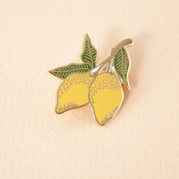 Lemon Enamel Pin Badge, 4 of 8