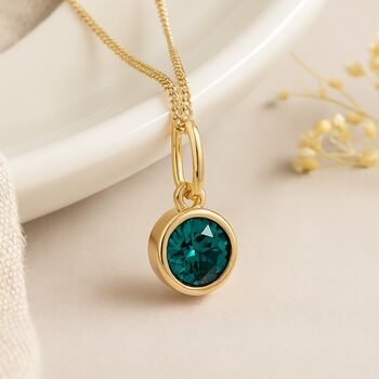 Personalised May Birthstone Necklace In Gold Plated Silver, 3 of 10