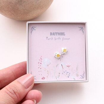 British Birth Flower Earrings Sterling Silver, 8 of 12
