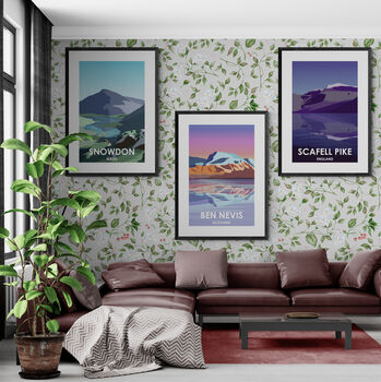 Three Peaks Challenge Art Prints Ben Nevis Snowdon Scafell Pike, 2 of 11