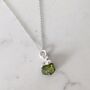 August Birthstone Necklace, Peridot, Silver Plated, thumbnail 2 of 6