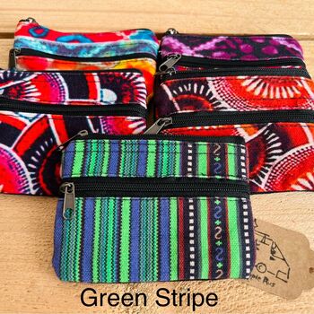 Hand Printed Coin Purse Boho Hippie Wallet, 8 of 11