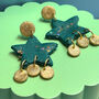 Star Dangle Earrings, thumbnail 3 of 5